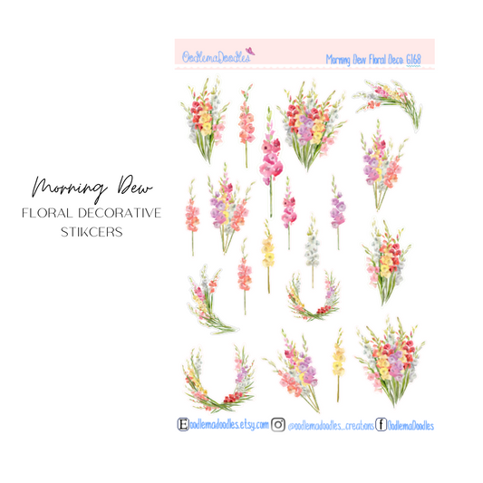 Morning Dew Floral Decorative Stickers