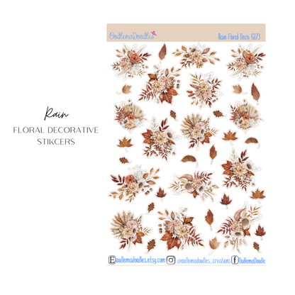 Rain Floral Decorative Stickers