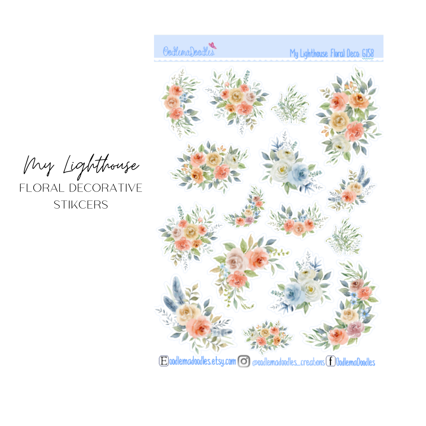 My Lighthouse Floral Decorative Stickers