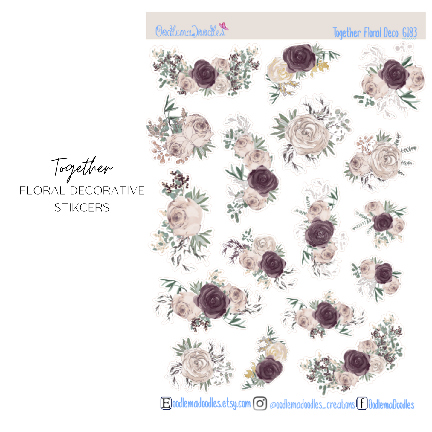 Together Floral Decorative Stickers