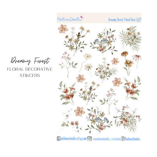 Dreamy Forest Floral Decorative Stickers