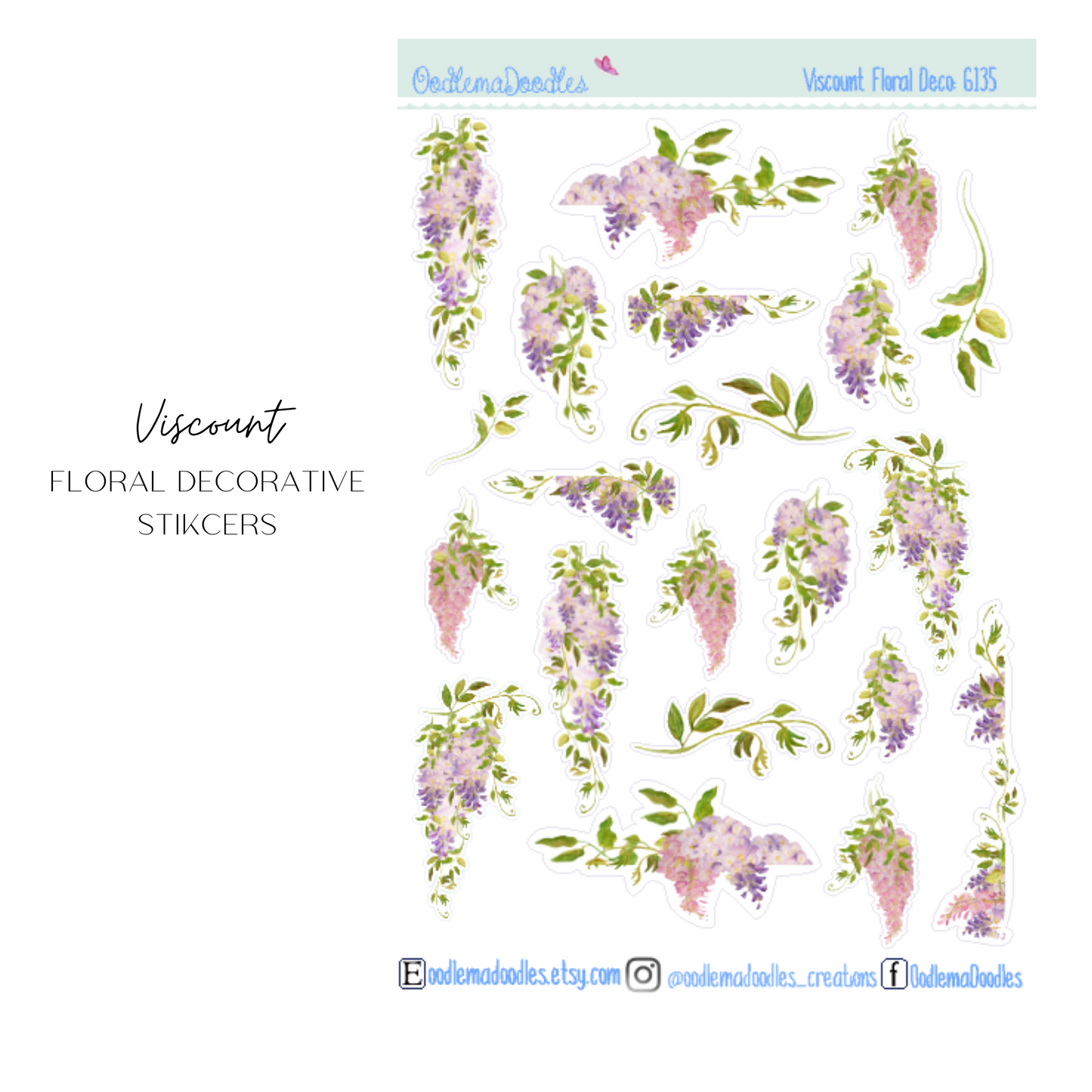 Viscount Floral Decorative Stickers