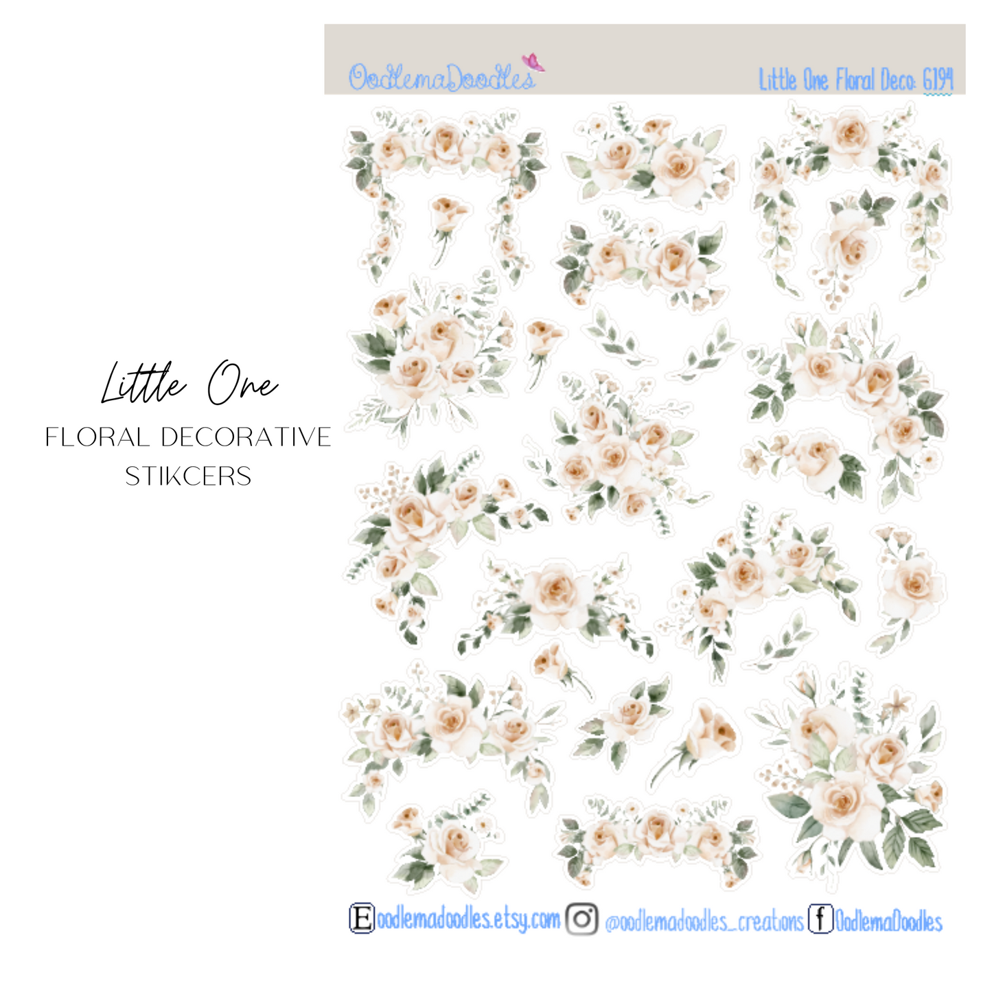 Little One Floral Decorative Stickers