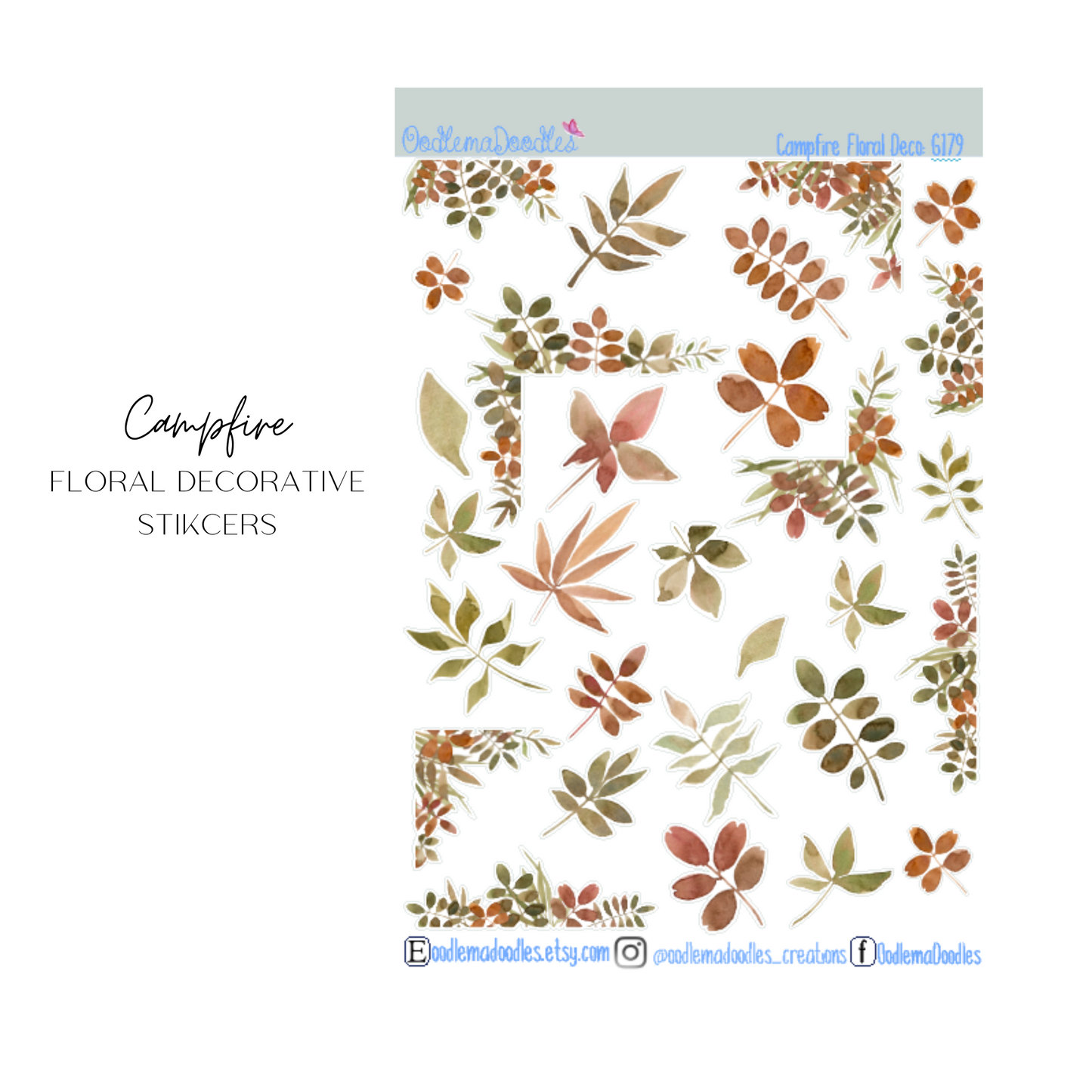 Campfire Regular Floral Decorative Stickers