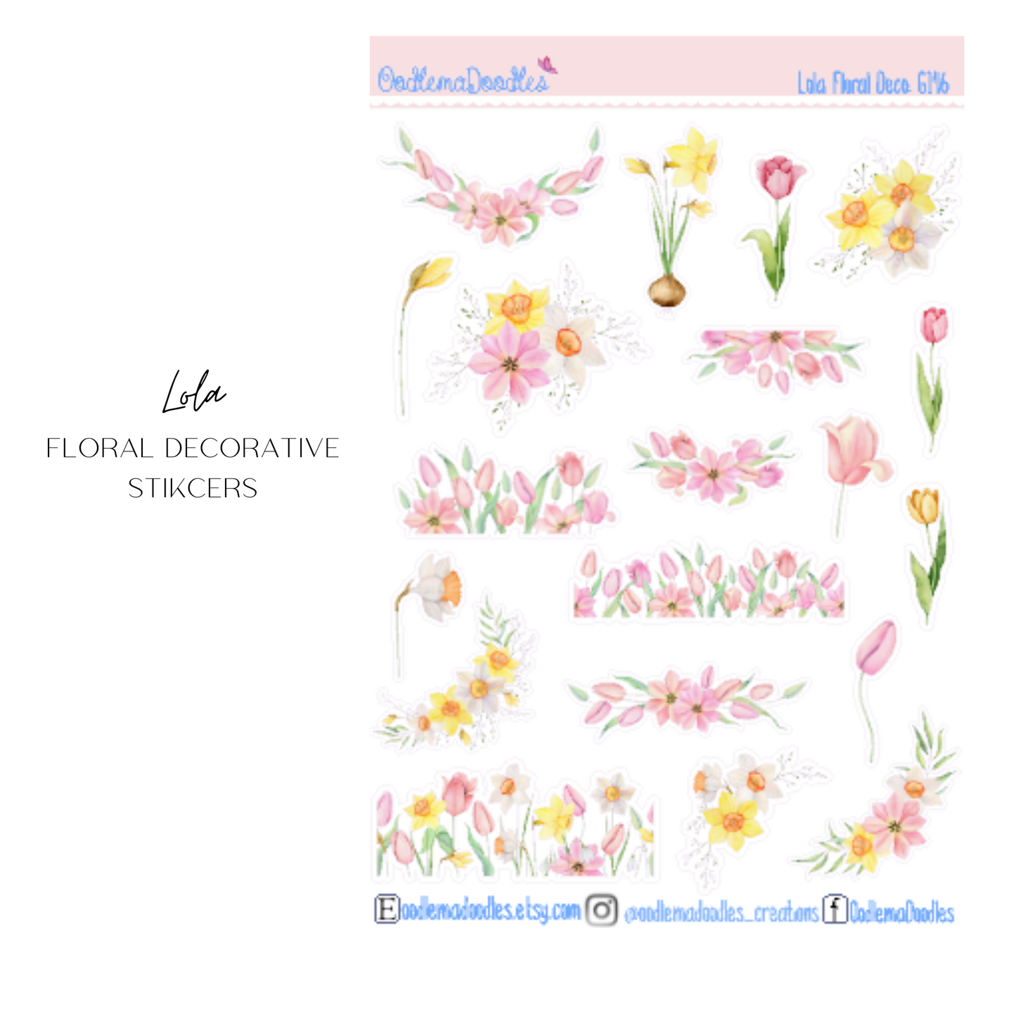 Lola Floral Decorative Stickers