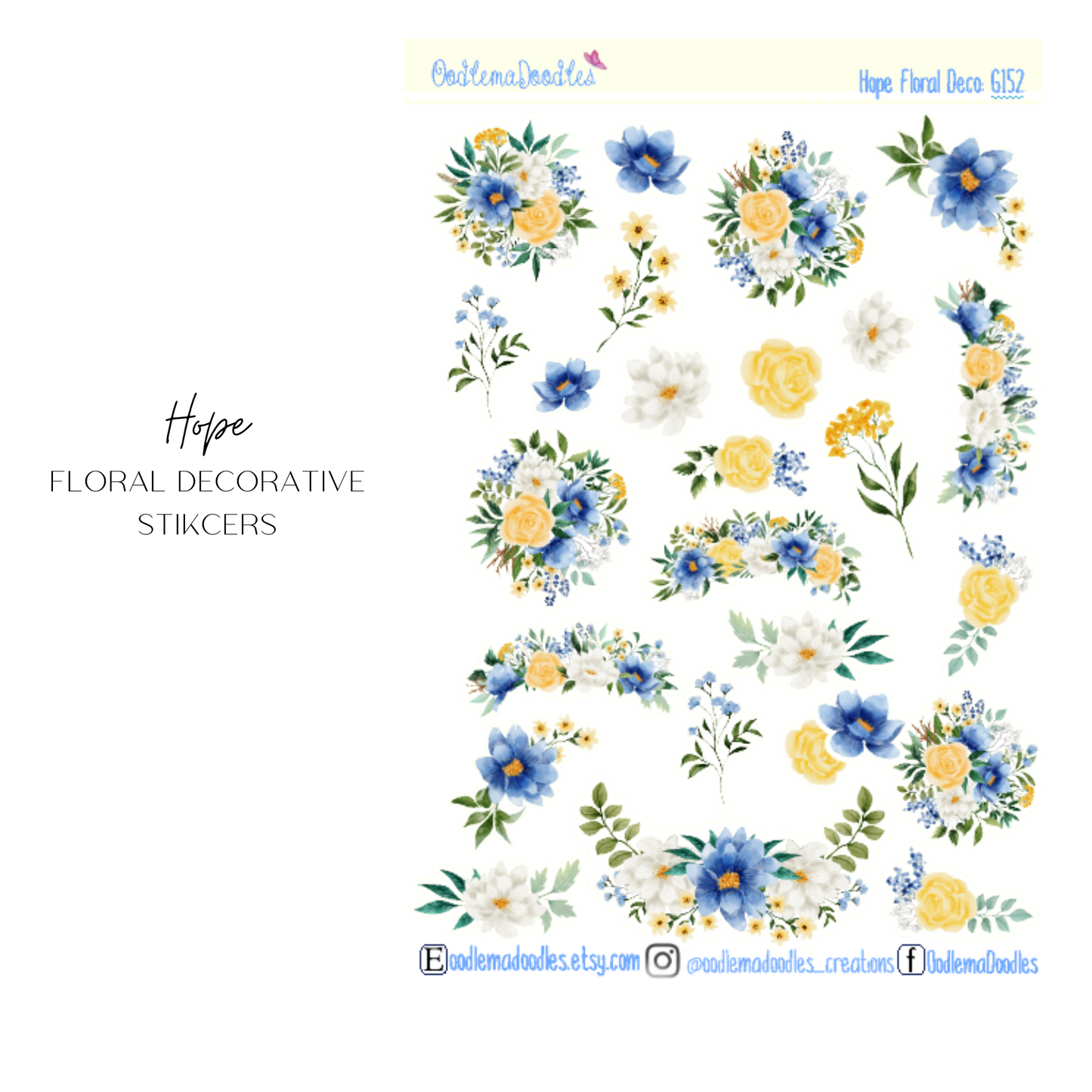Hope Floral Decorative Stickers