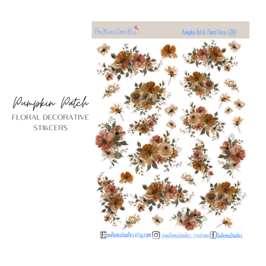 Pumpkin Patch Floral Decorative Stickers