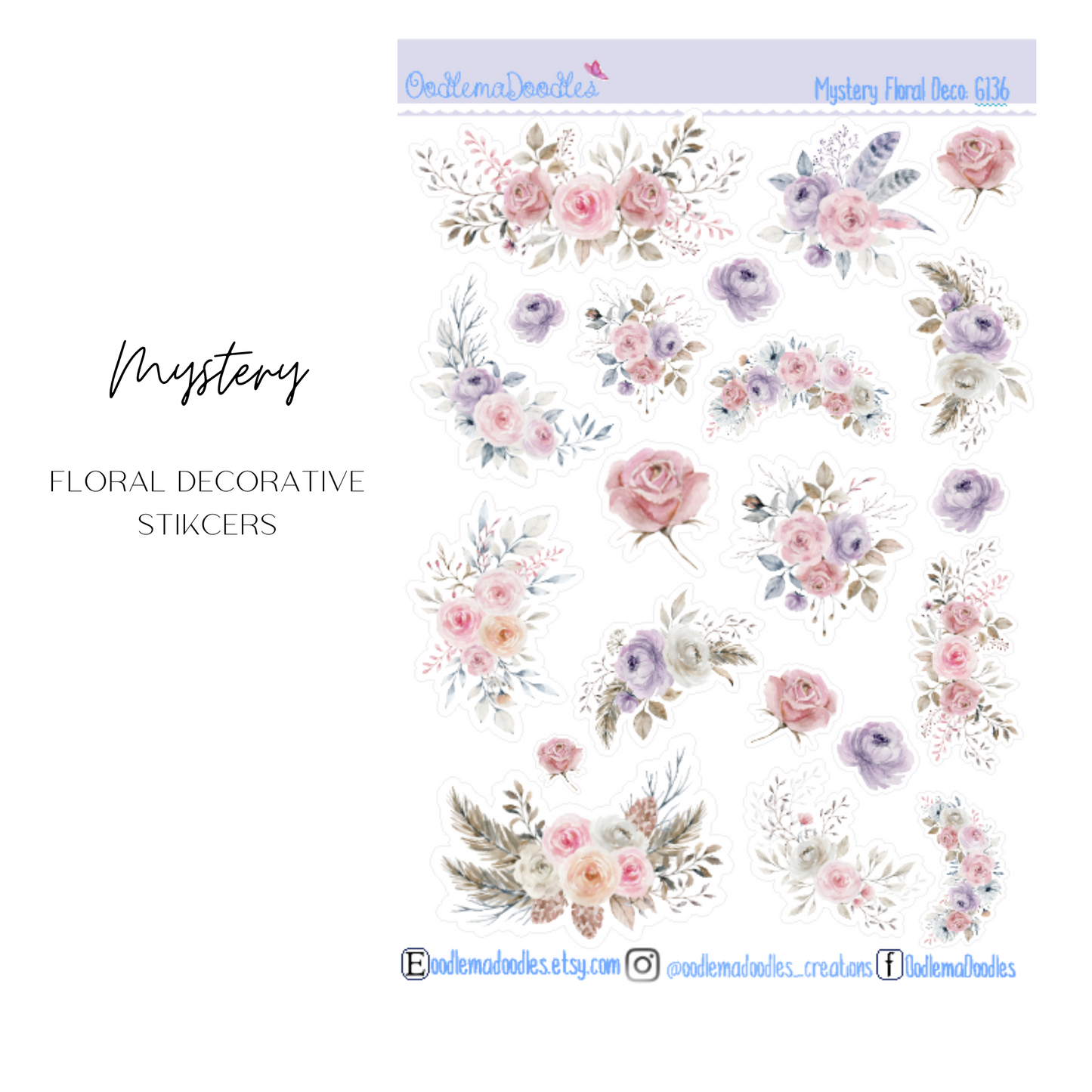 Mystery Floral Decorative Stickers
