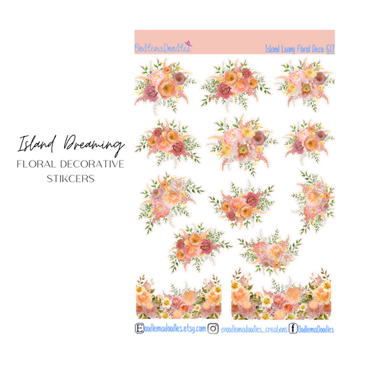 Island Dreaming Floral Decorative Stickers