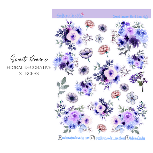 Sweet Dreams Floral Decorative Stickers