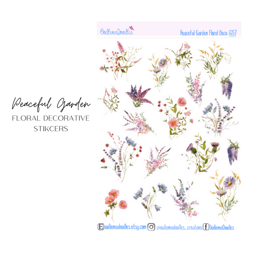 Peaceful Garden Floral Decorative Stickers