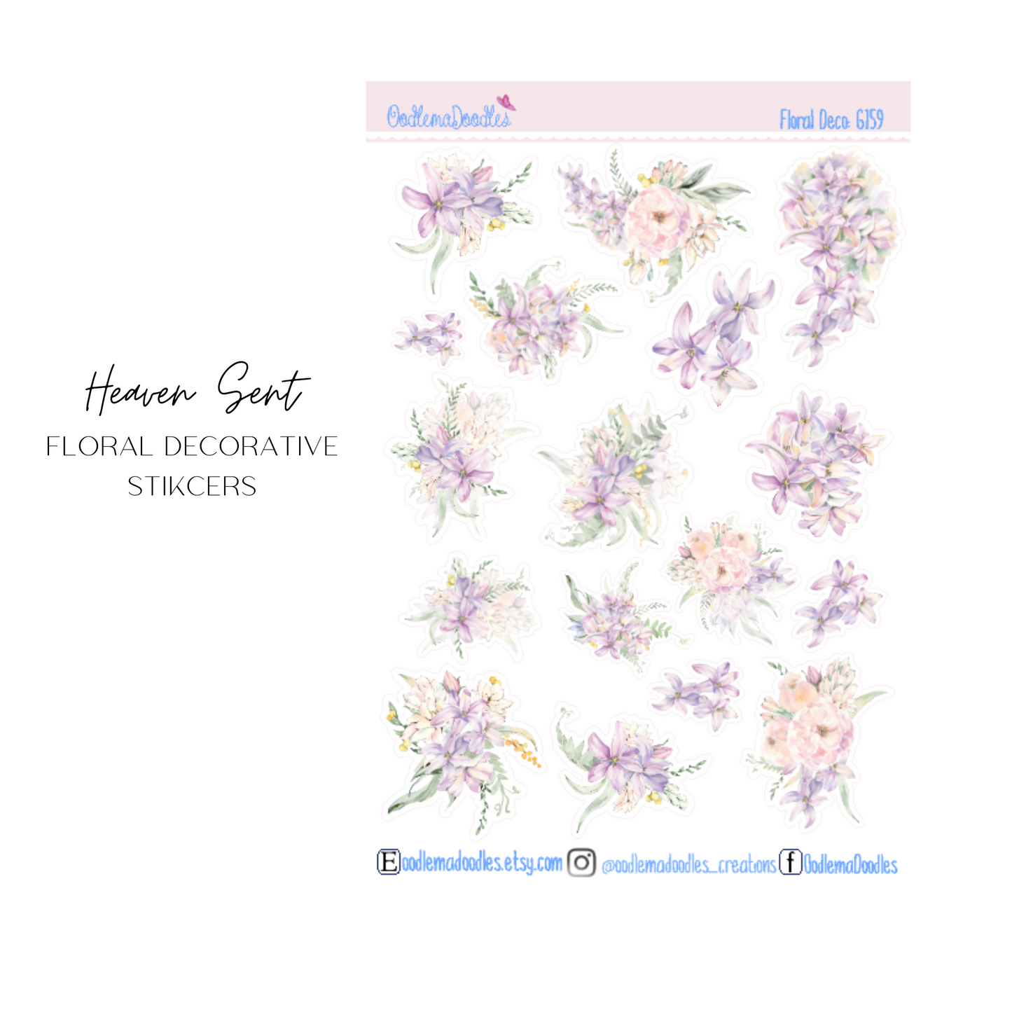 Heaven Sent Floral Decorative Stickers