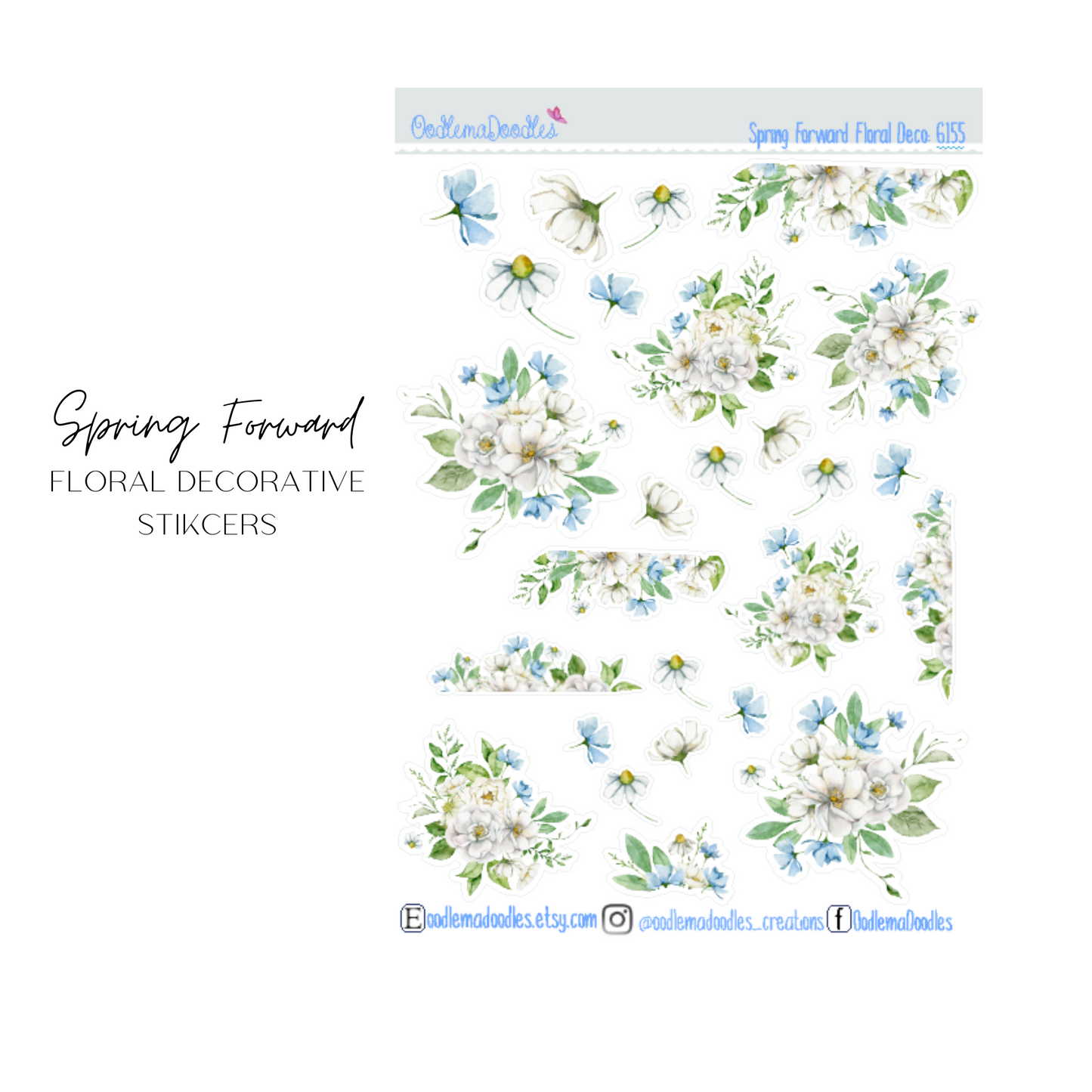 Spring Forward Floral Decorative Stickers