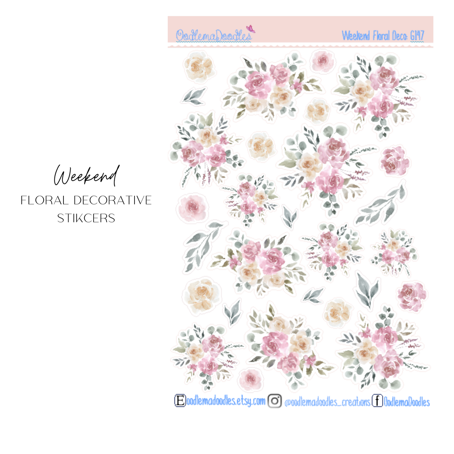 Weekend Floral Decorative Stickers