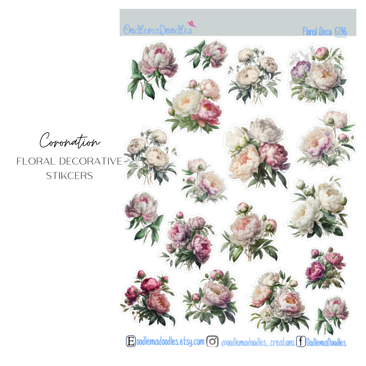 Coronation Floral Decorative Stickers