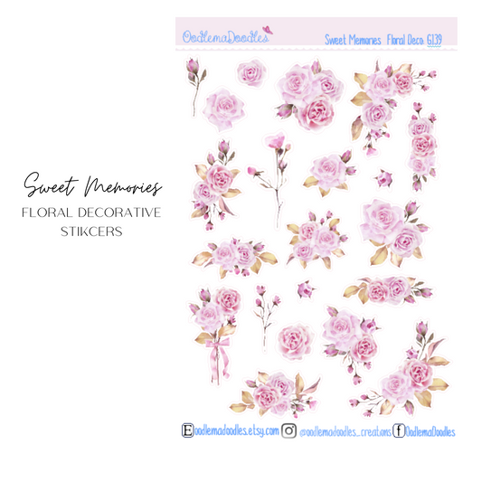 Sweet Memories Floral Decorative Stickers