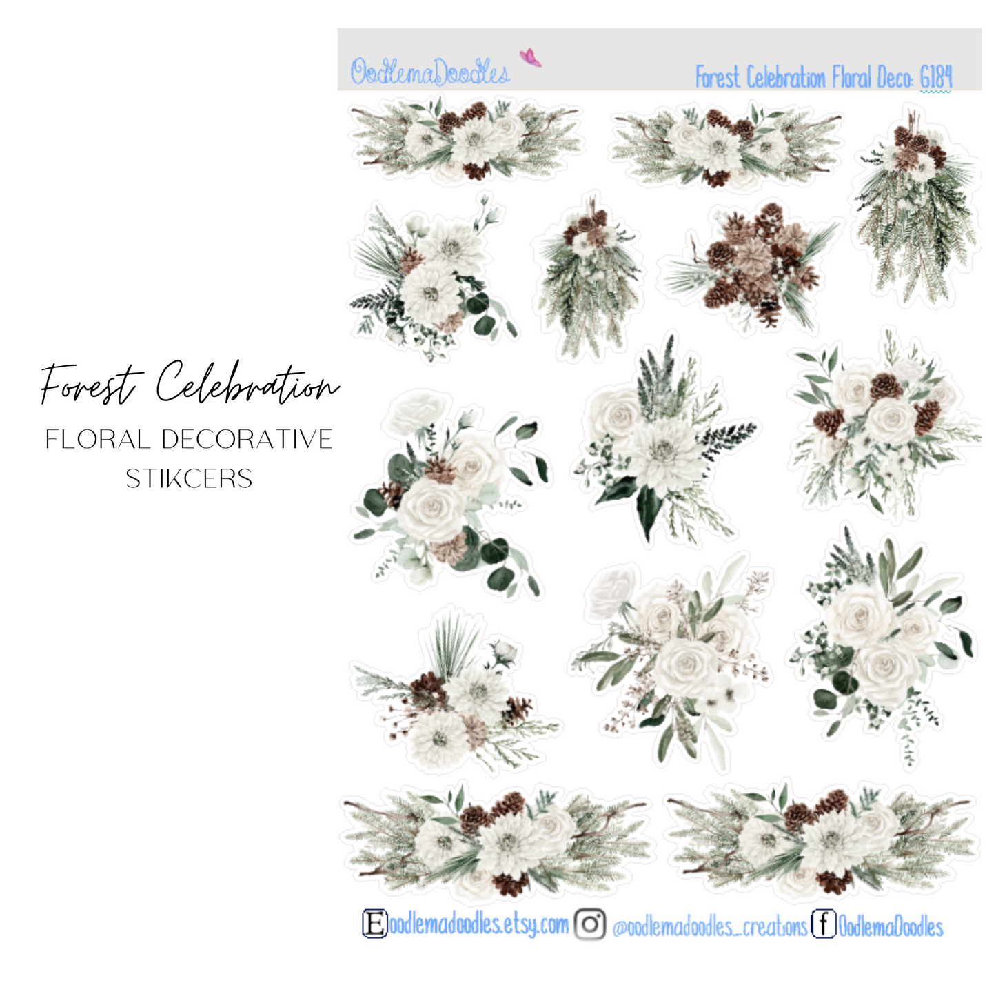 Forest Celebration Floral Decorative Stickers