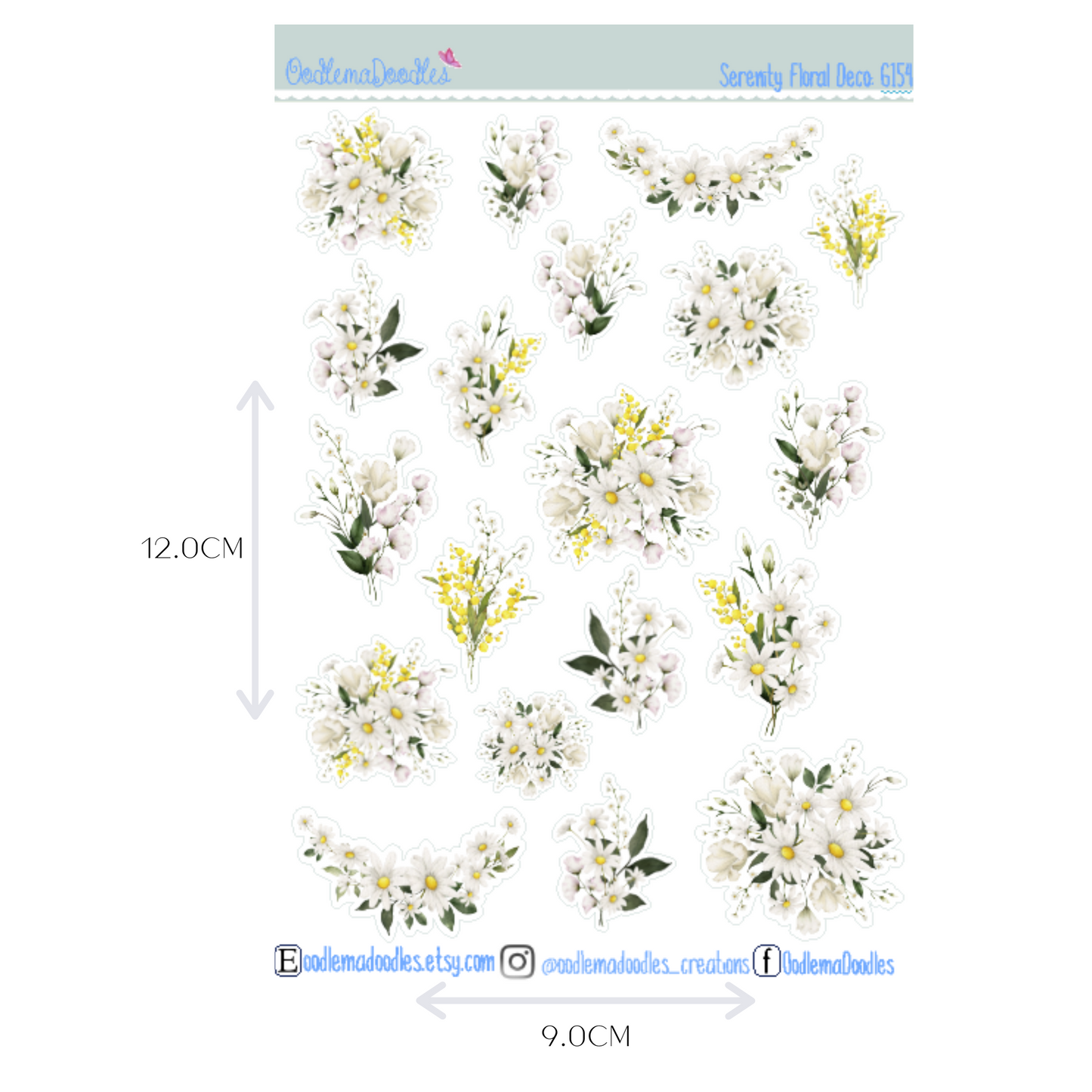 Serenity Floral Decorative Stickers