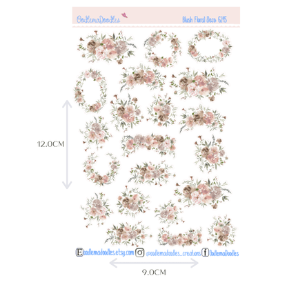 Blush Floral Decorative Stickers - oodlemadoodles