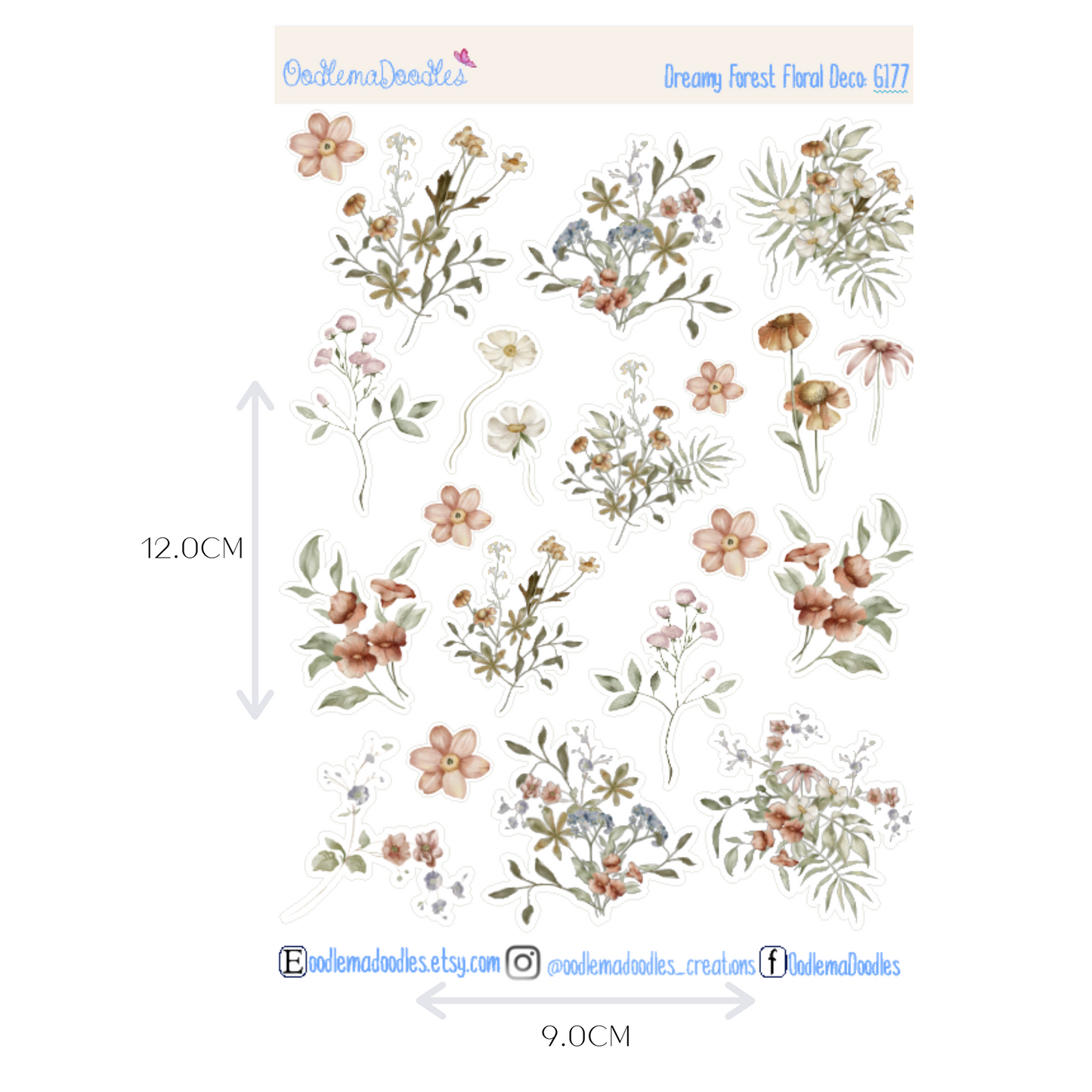 Dreamy Forest Floral Decorative Stickers