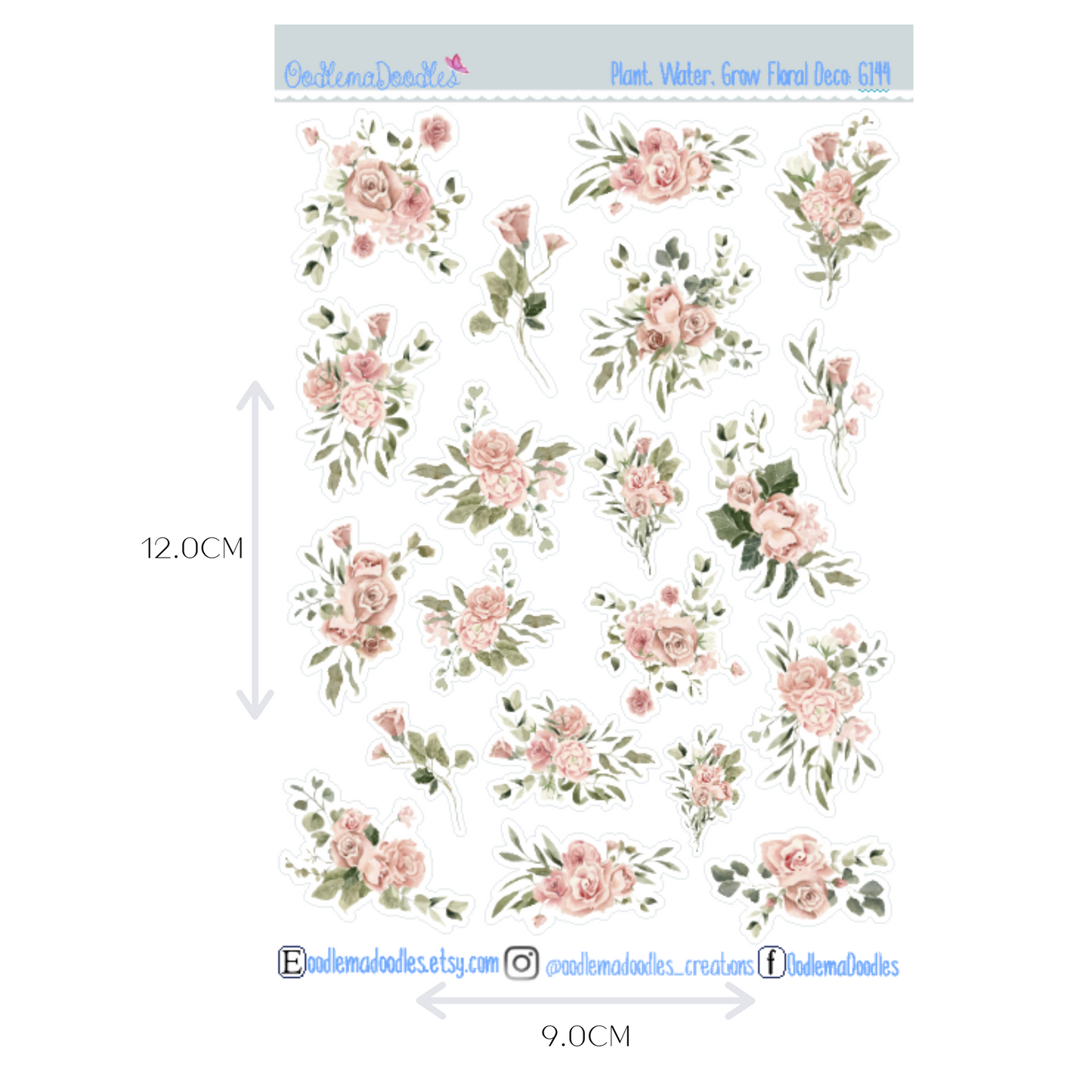 Plant Water Grow Floral Decorative Stickers