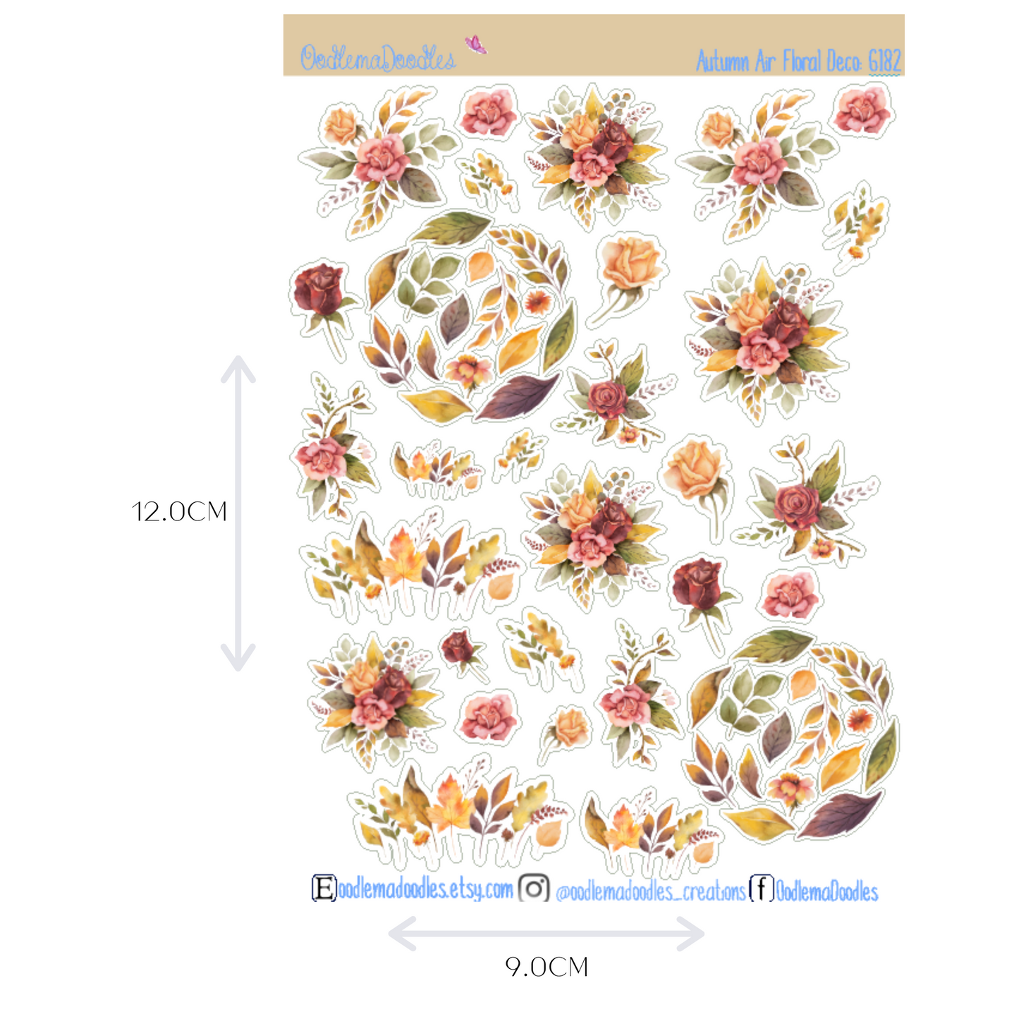 Autumn Air Floral Decorative Stickers