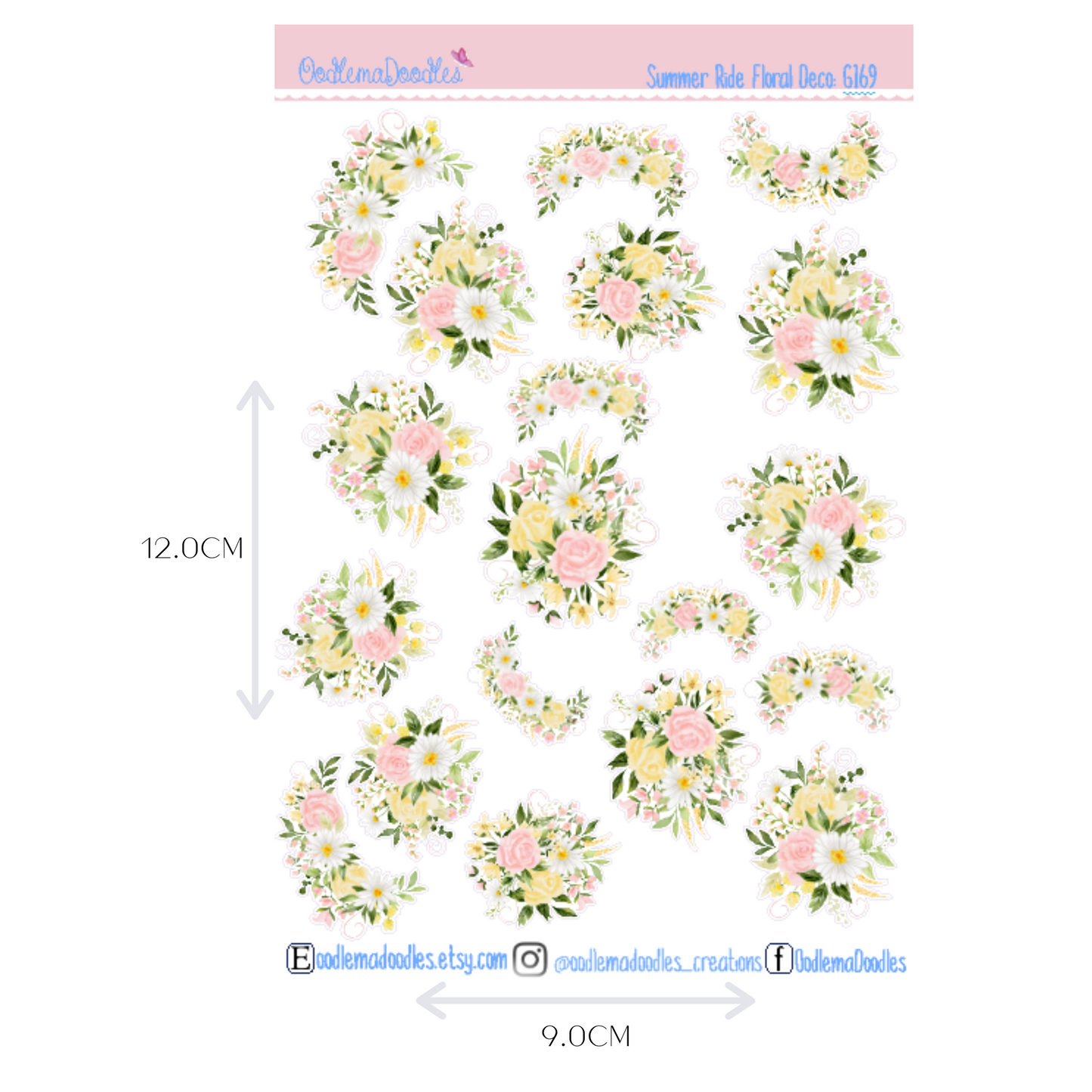 Summer Ride Floral Decorative Stickers