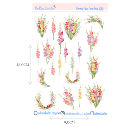 Morning Dew Floral Decorative Stickers