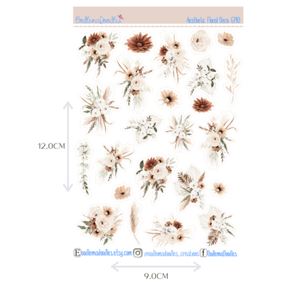 Aesthetic Floral Decorative Stickers - oodlemadoodles