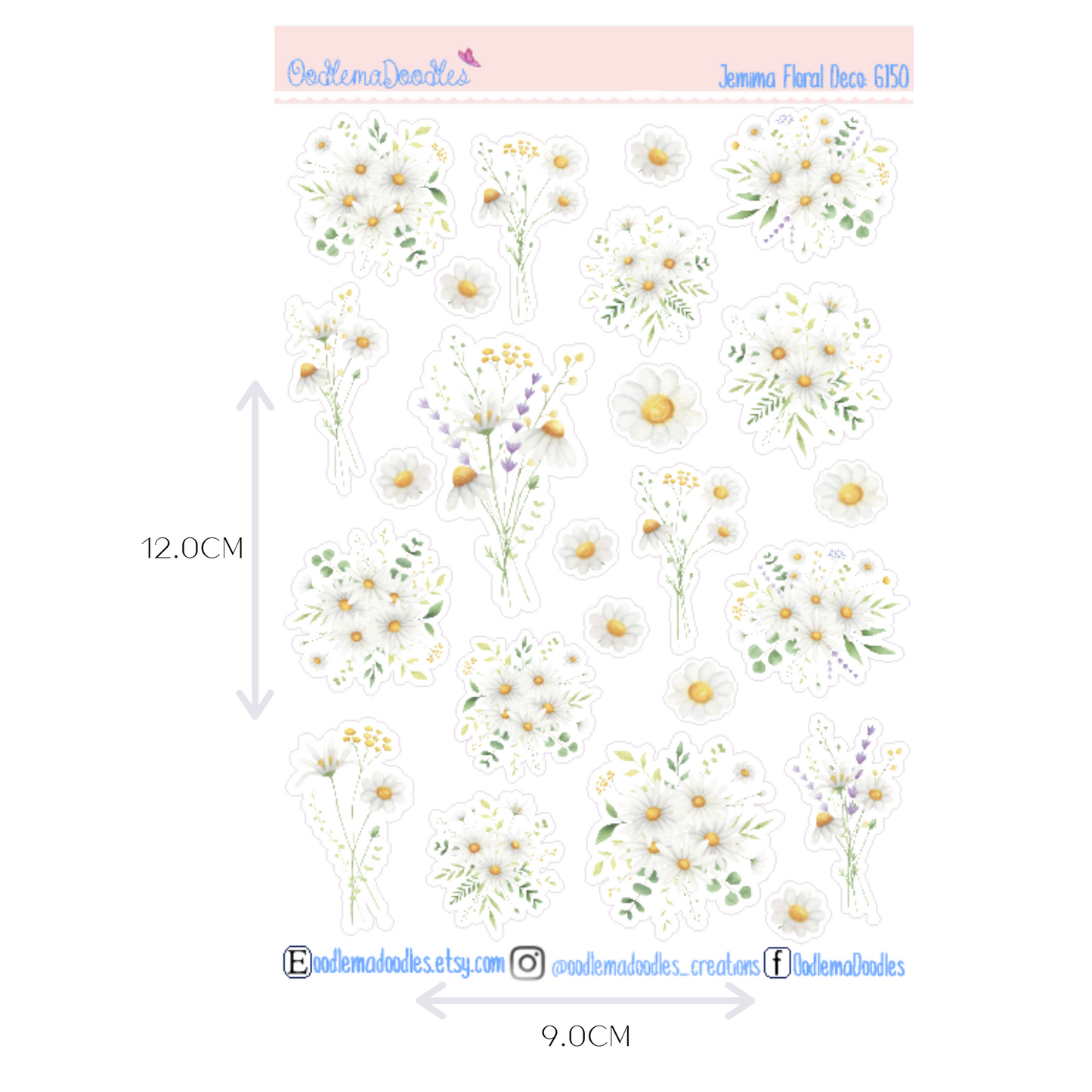 Jemima Floral Decorative Stickers