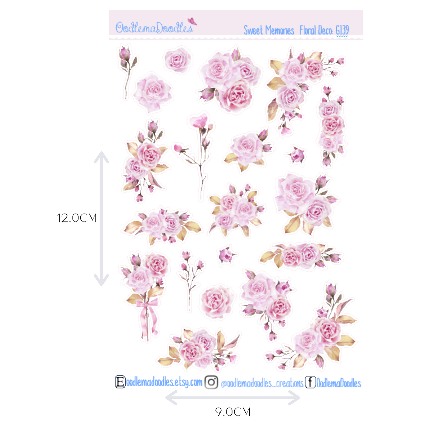 Sweet Memories Floral Decorative Stickers