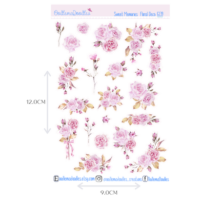 Sweet Memories Floral Decorative Stickers