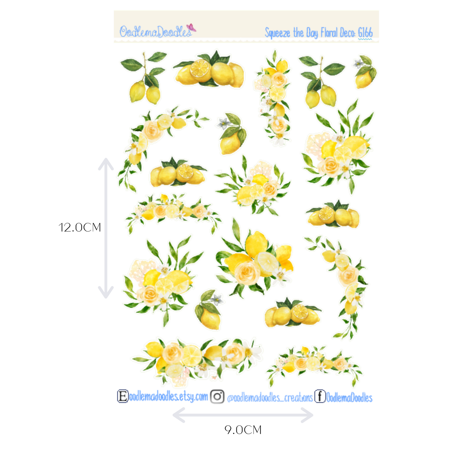 Squeeze the Day Floral Decorative Stickers