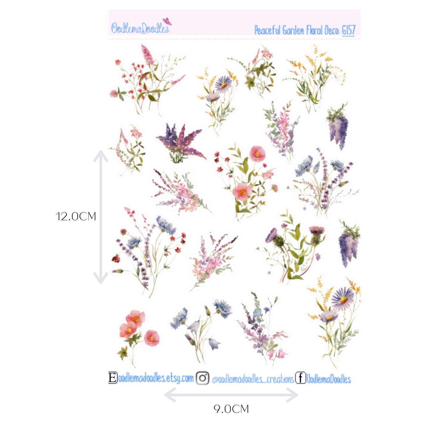 Peaceful Garden Floral Decorative Stickers