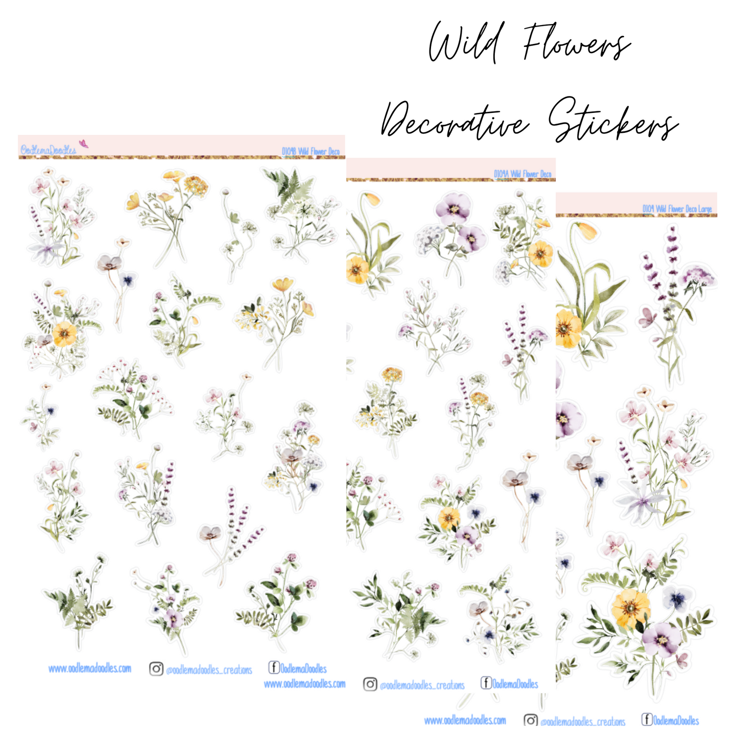 Wild Flower Large Decorative Planner Stickers