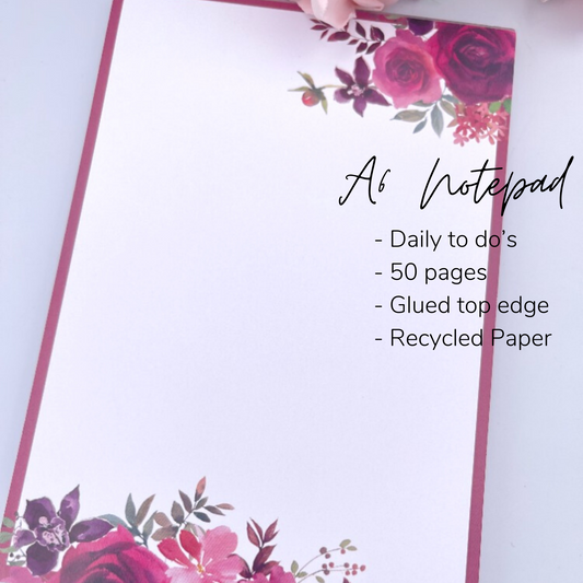 Rose A6 Notepad