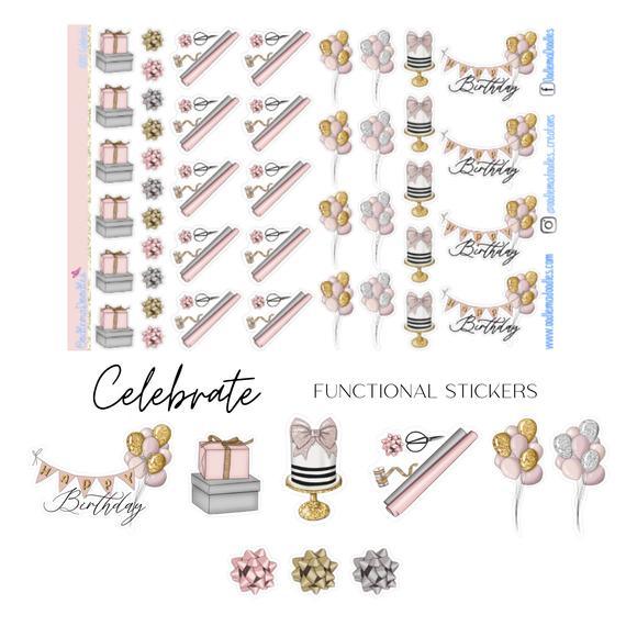 Celebration Functional Stickers - oodlemadoodles