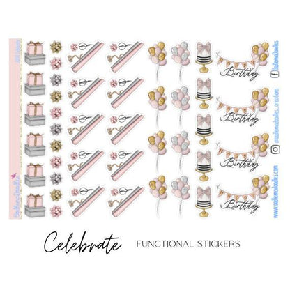 Celebration Functional Stickers - oodlemadoodles