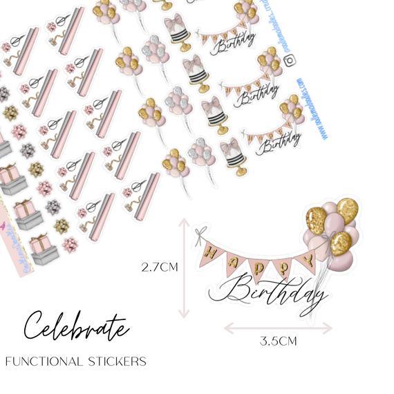 Celebration Functional Stickers - oodlemadoodles