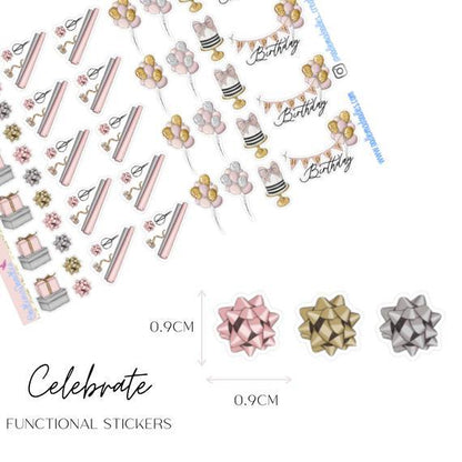 Celebration Functional Stickers - oodlemadoodles