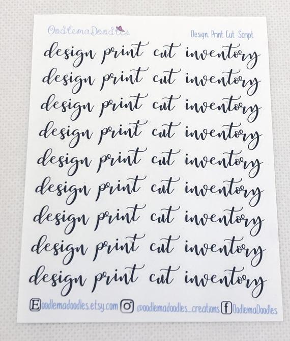 Design - Cut - Print - Inventory Script Stickers - oodlemadoodles