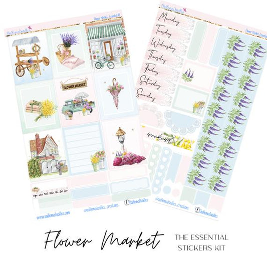 Flower Market Essential Planner Sticker Kit