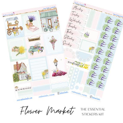 Flower Market Essential Planner Sticker Kit