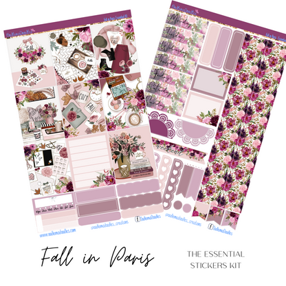 Fall in Paris Essential Planner Sticker Kit