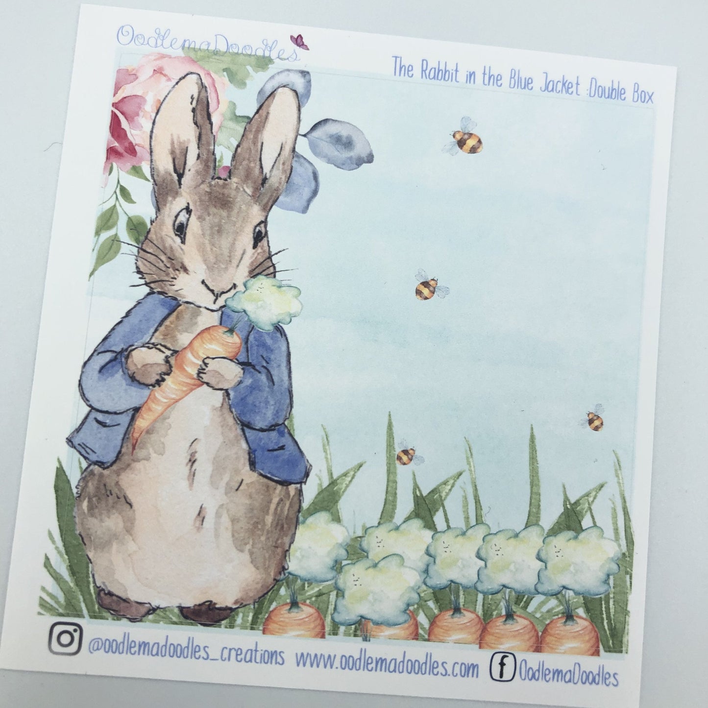 The Rabbit in the Blue Jacket Decorative Double Box Sticker