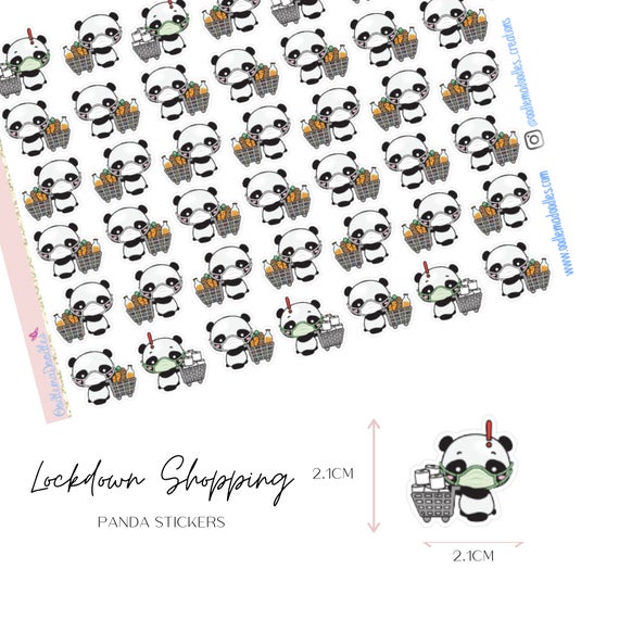 Lockdown Shopping Panda Icons