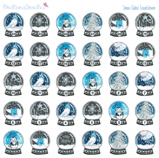SnowGlobe Countdown Stickers