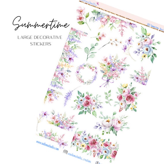 Summertime Large Decorative Planner Stickers