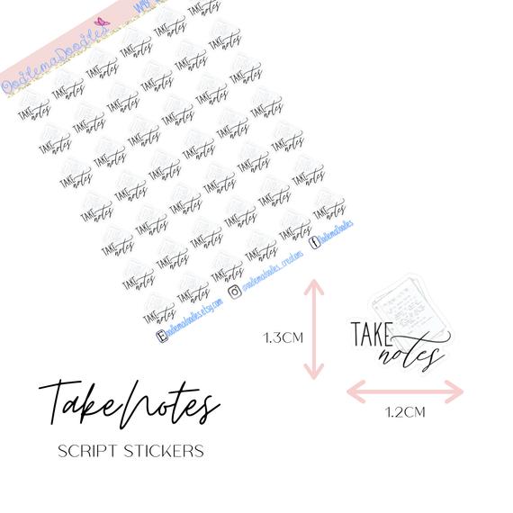 Take Notes Script Stickers