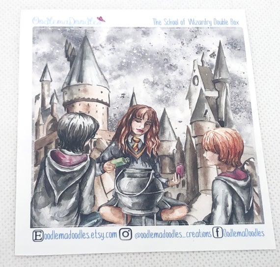 The School of Wizardry Decorative Double Box Sticker